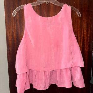 Pink Sleeveless Layered Dress